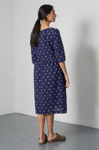 Bibico Orla Navy Ikat Print Dress - The Mercantile London