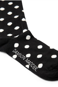 Damson Madder Black & Cream Knee High Polka Dot Socks