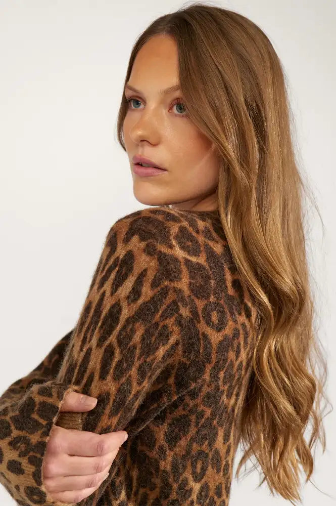 Numph Riette Tigers Eye Leopard Jumper