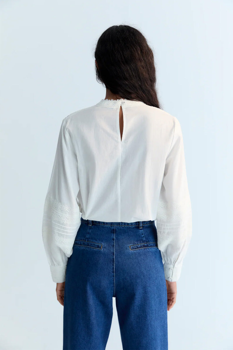The New Society Perla Moonlight White Blouse - The Mercantile London
