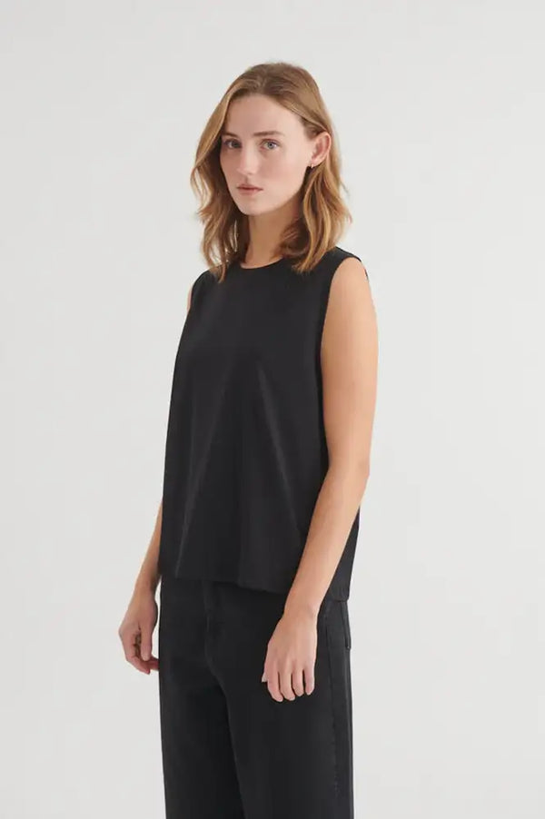 Basic Apparel Raja Black Tank Top - The Mercantile London