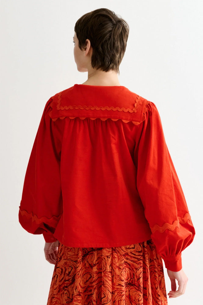 Louche Pallas Paprika Ric Rac Trimmed Blouse - The Mercantile London
