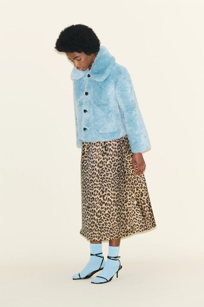 Samdi Johanna Chocolate & Powder Blue Jacket - The Mercantile London