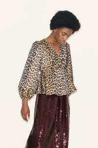 Samdi Bella Leopard Jacquard Blouse - The Mercantile London