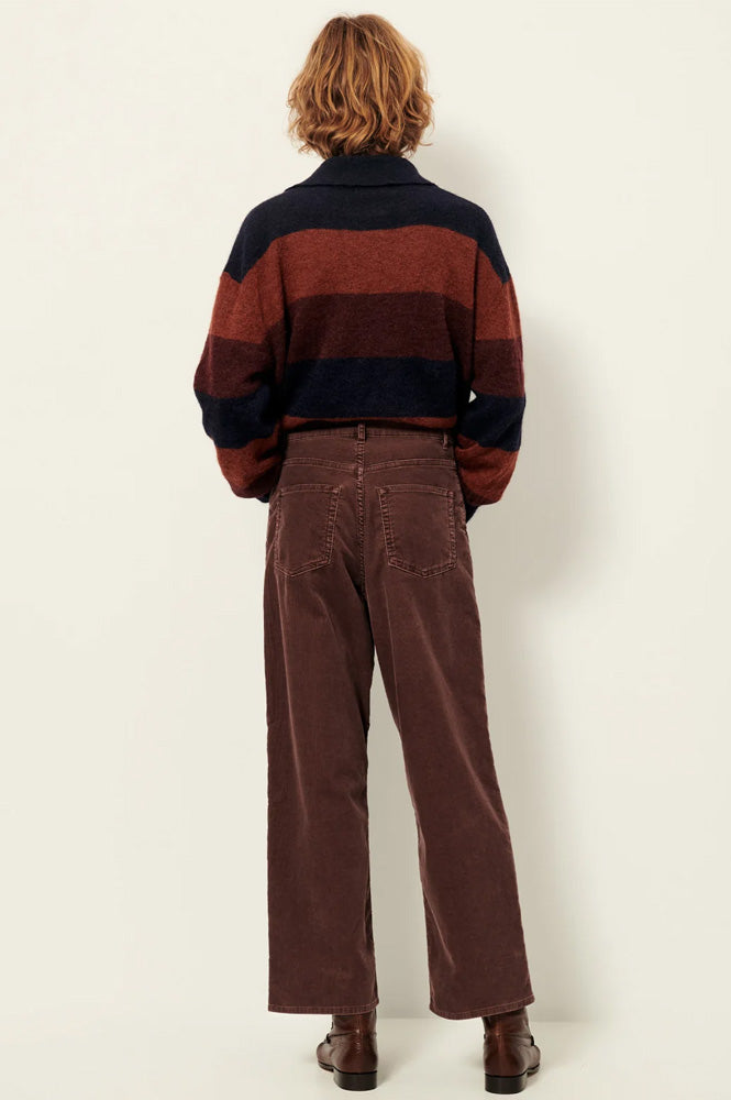 Sessùn Velvet Cruise Coffee Trousers - The Mercantile London