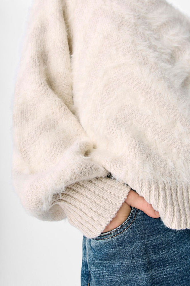 Object Hollow White Sand Chevron Jumper - The Mercantile London