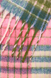 ICHI Laya Rifle Green And Rose Pink Scarf - The Mercantile London