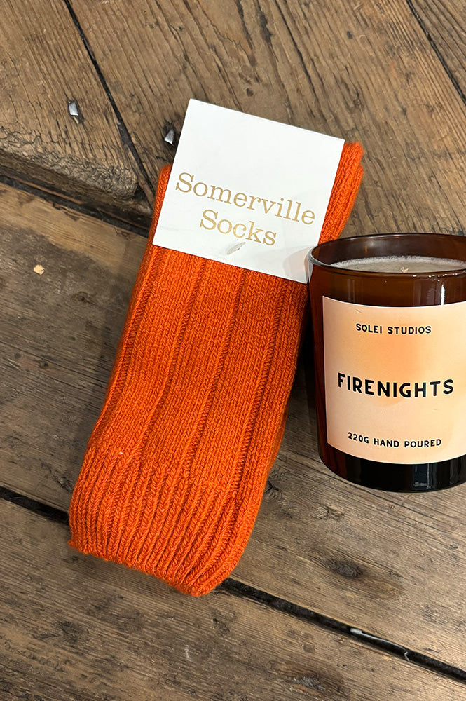 Sommerville Orange Recycled Wool Socks - The Mercantile London