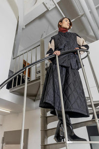 Project AJ 117 Nicoline Black Quilted Skirt - The Mercantile London