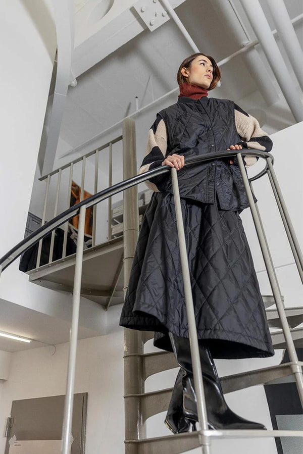 Project AJ 117 Nicoline Black Quilted Skirt - The Mercantile London
