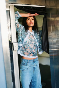 Baum Und Pferdgarten Manira Kentucky Blue Sequin Top - The Mercantile London