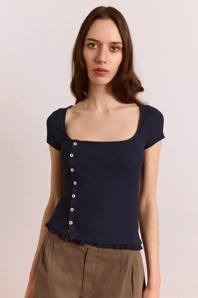 Damson Madder Posie Navy Top