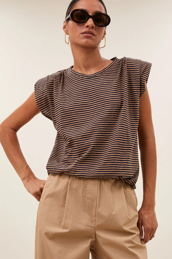 By-Bar Nilou Tannin Stripe Jersey Top - The Mercantile London