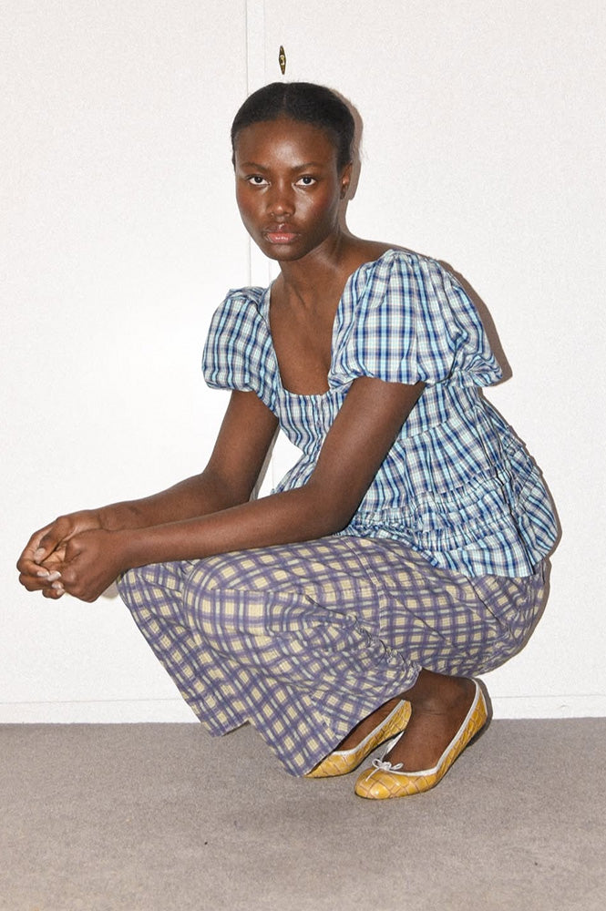 Damson Madder Summer Joy Tomboy Check Blouse - The Mercantile London