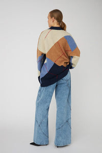 Stella Nova Blue Sea Oversized Check Cardigan - The Mercantile London