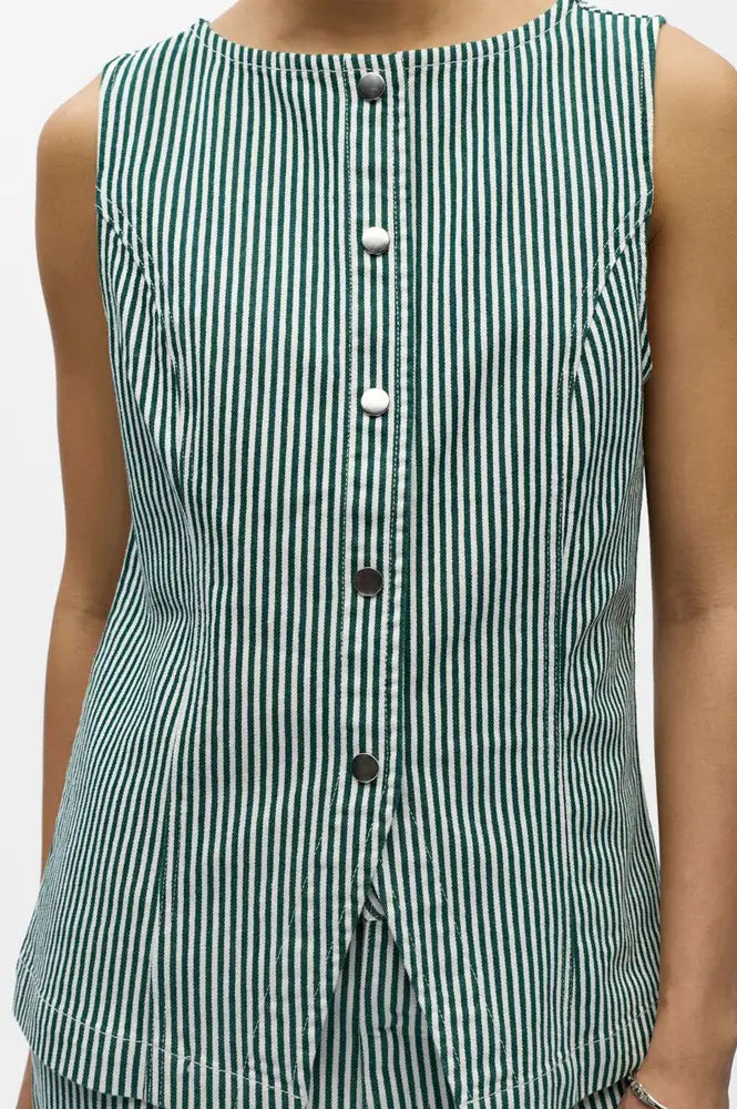 Object Sanni Botanical Stripe Top - The Mercantile London
