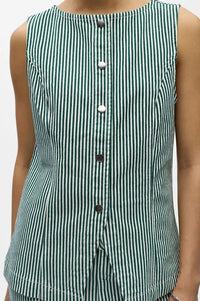 Object Sanni Botanical Stripe Top - The Mercantile London