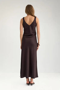 Numph Evelyn Chocolate Plum Midi Dress