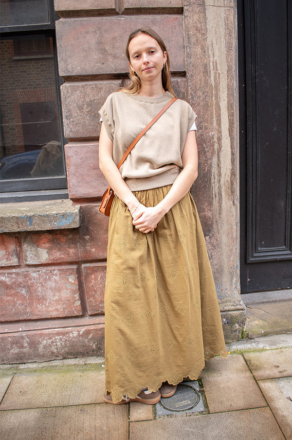 Maison Anje Borelia String Brown Sweater Top - The Mercantile London