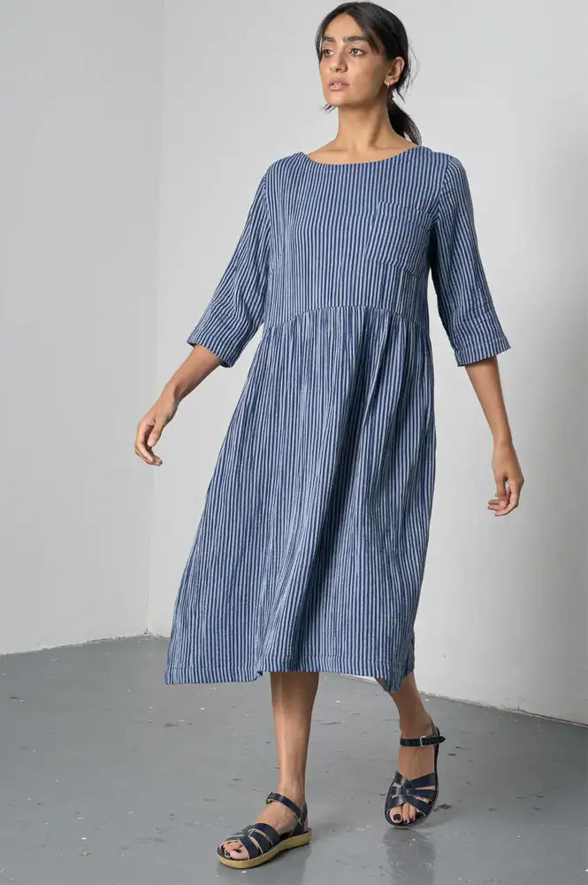 Bibico Orla Navy Stripe Day Dress - The Mercantile London