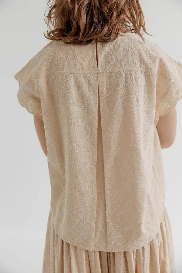 Project Aj117 Hebe Sand Embroidered Blouse - The Mercantile London