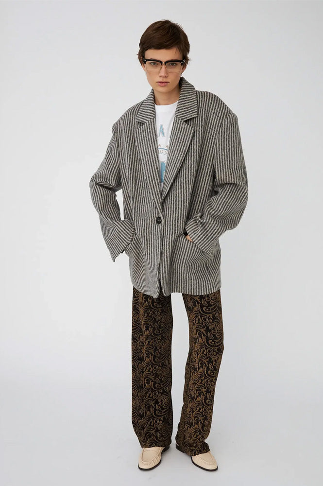 Stella Nova Striped Oversized Wool Blazer - The Mercantile London