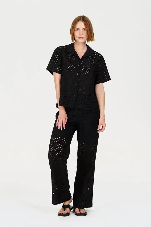 Komodo Khari Embroidered Black Trousers - The Mercantile London