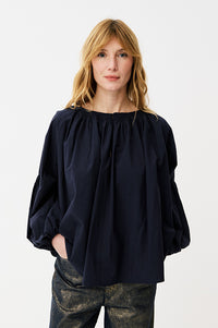 Maison Anana Philise Navy Blouse - The Mercantile London