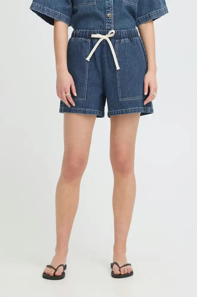 ICHI Kamina Medium Blue Shorts - The Mercantile London