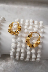 Ashiana London Dream Wave Gold Hoop Earrings