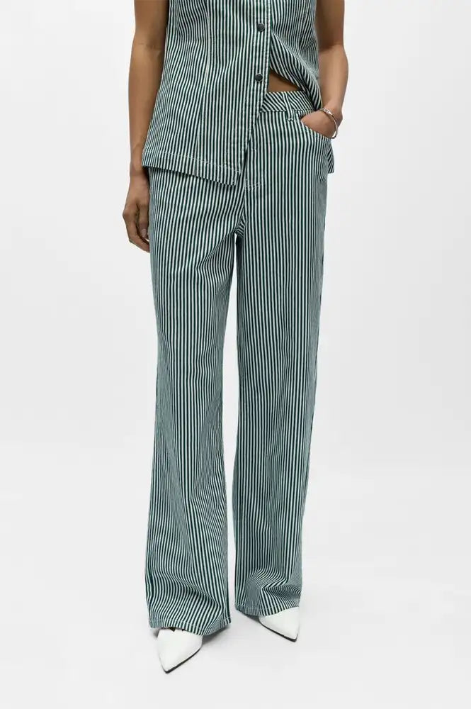 Object Sanni Botanical Striped Jeans - The Mercantile London