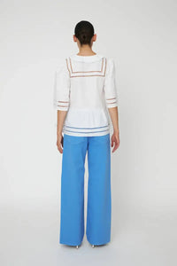 Stella Nova White Scalloped Collar Blouse - The Mercantile London