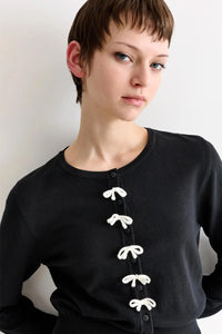 Louche Ives Bow Black Cardigan - The Mercantile London