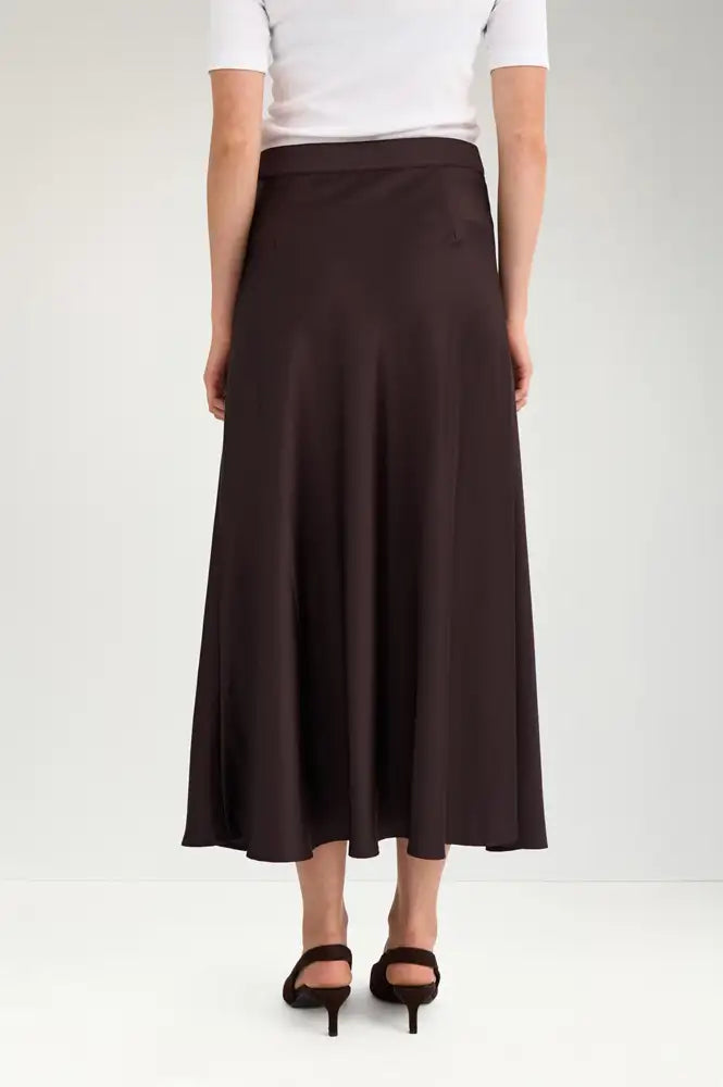 Numph Amelia Chocolate Plum Midi Skirt