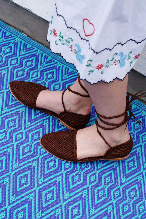 Raffia Handmade Brown Sandals - The Mercantile London