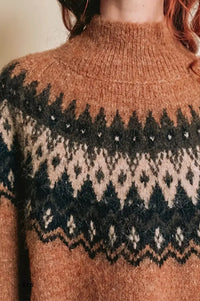 Emile Et Ida Ecrin Caramel Jacquard Jumper