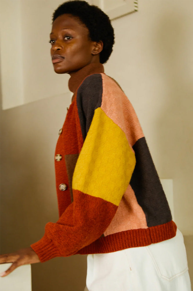 L.F. Markey Lonny Multi Patchwork Cardigan - The Mercantile London
