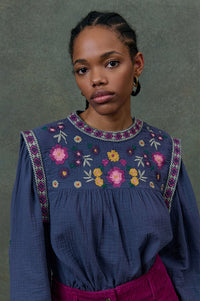 Louise Misha Izza Midnight Floral Blouse - The Mercantile London