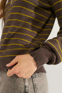Numph Lucinda Black Coffee Stripe Jumper