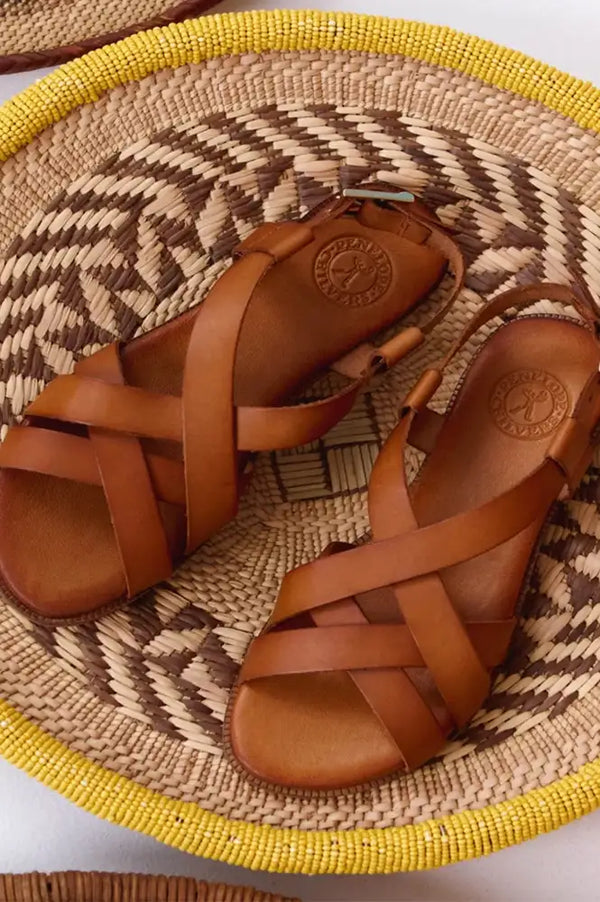 Penelope Chilvers Buttercup Tan Leather Sandals - The Mercantile London