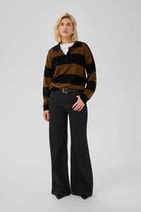 My Essential Wardrobe Jola Bison Polo Knit Jumper