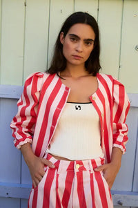 Sophie + Lucie Red Lantern Stripe Jacket - The Mercantile London