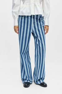 Object Rio Blue Striped Denim Jeans