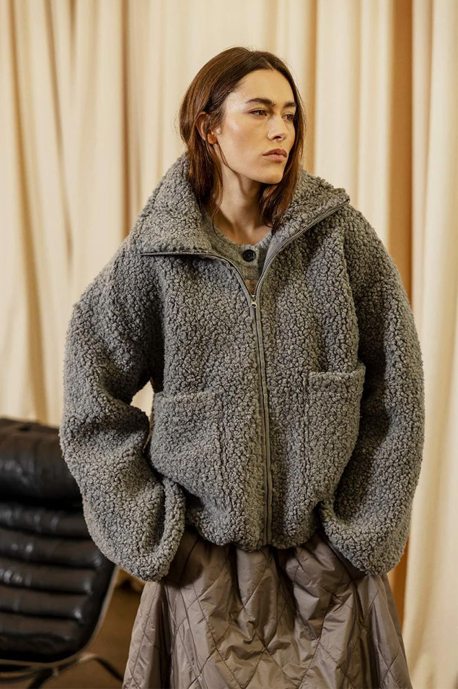 Project AJ117 Grey Teddy Jacket - The Mercantile London