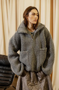 Project AJ117 Grey Teddy Jacket - The Mercantile London