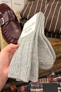 Sommerville Heather Grey Recycled Wool Socks - The Mercantile London