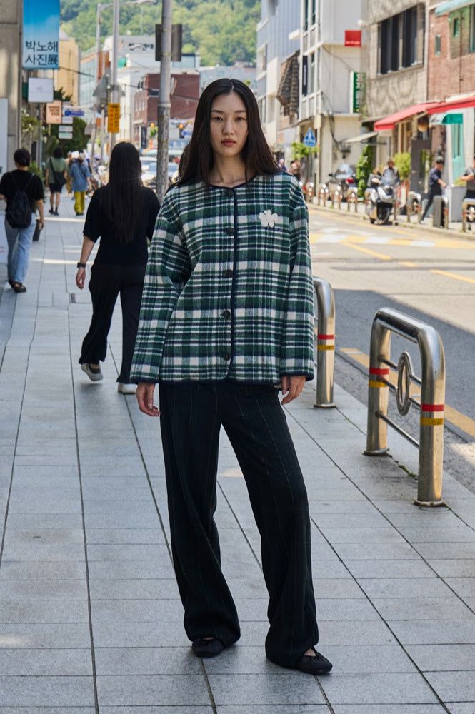 ICHI Johanna Pineneedle Checkered Jacket