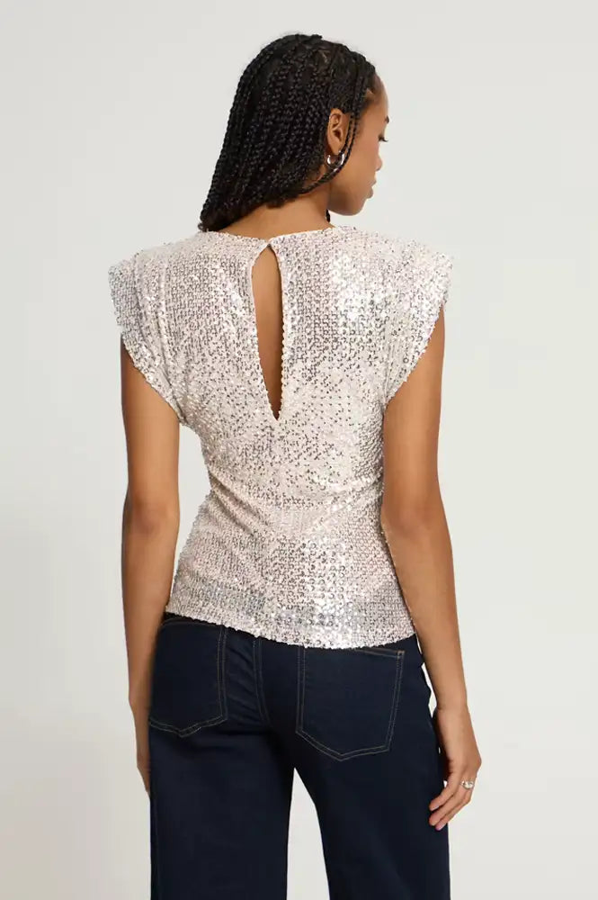 ICHI Faula Frosted Almond Sparkle Top