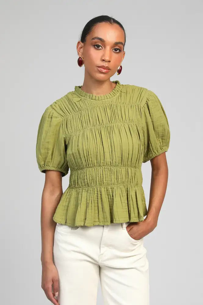 An'ge Sizaya Olive Blouse - The Mercantile London