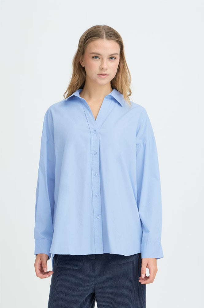 ICHI Estama Bel-Air Blue Shirt - The Mercantile London
